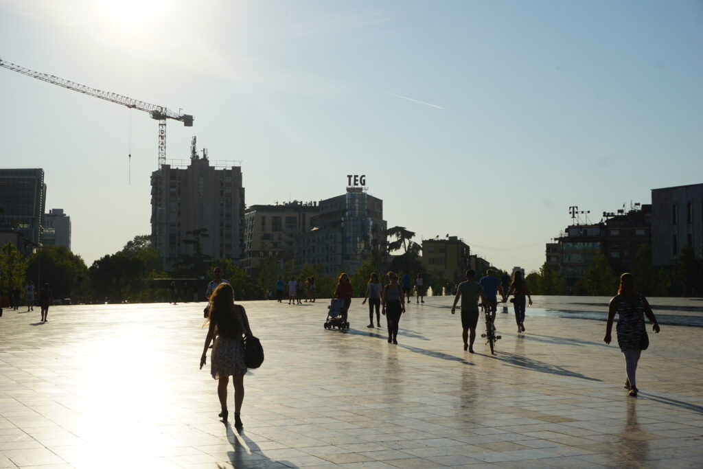 Skanderbeg Square in Tirana, the heart of Albania's capital