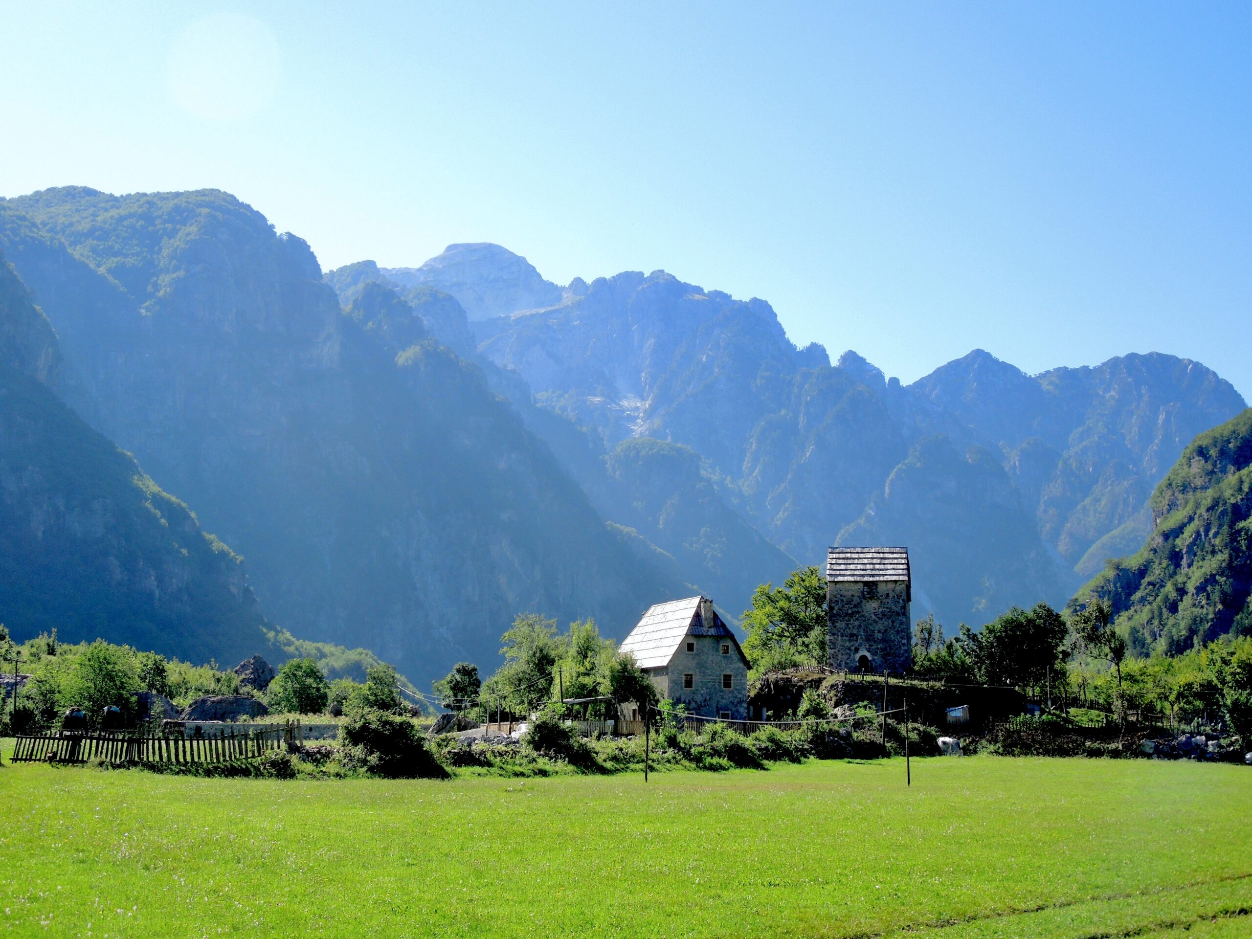 Mountain landscape of Theth, northern Albania — safe for tourists and hikers