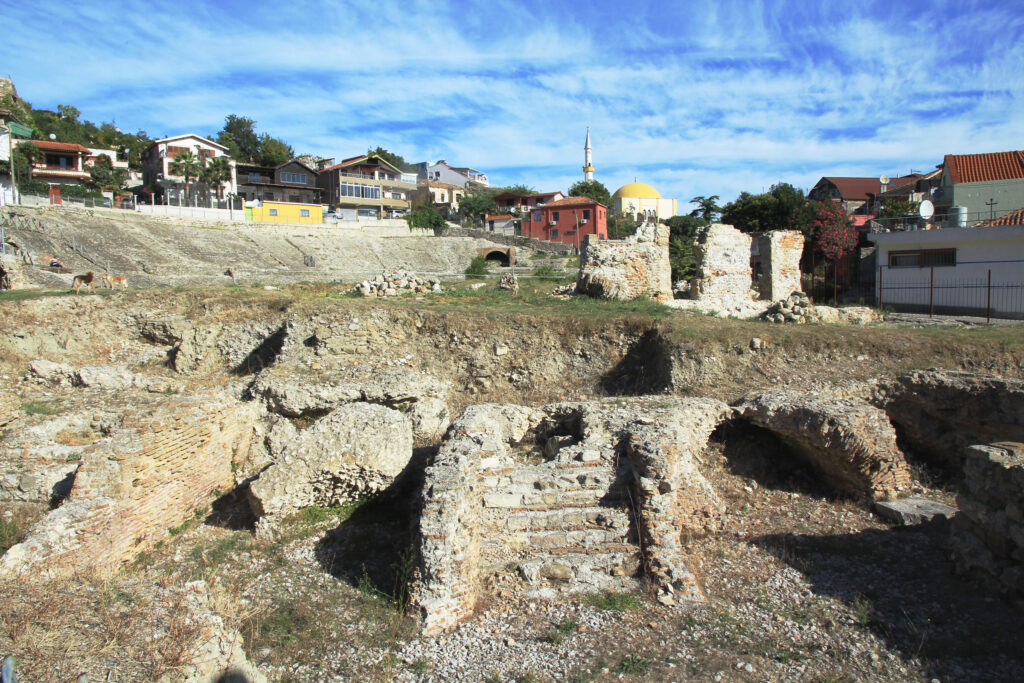 Roman Amphitheatre of Durres, Albania - ancient ruins in the heart of the city