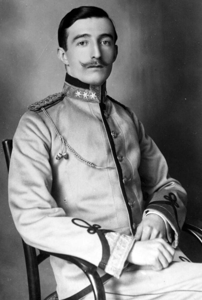Historical portrait photograph of Ahmet Zogu, later King Zog I of Albania