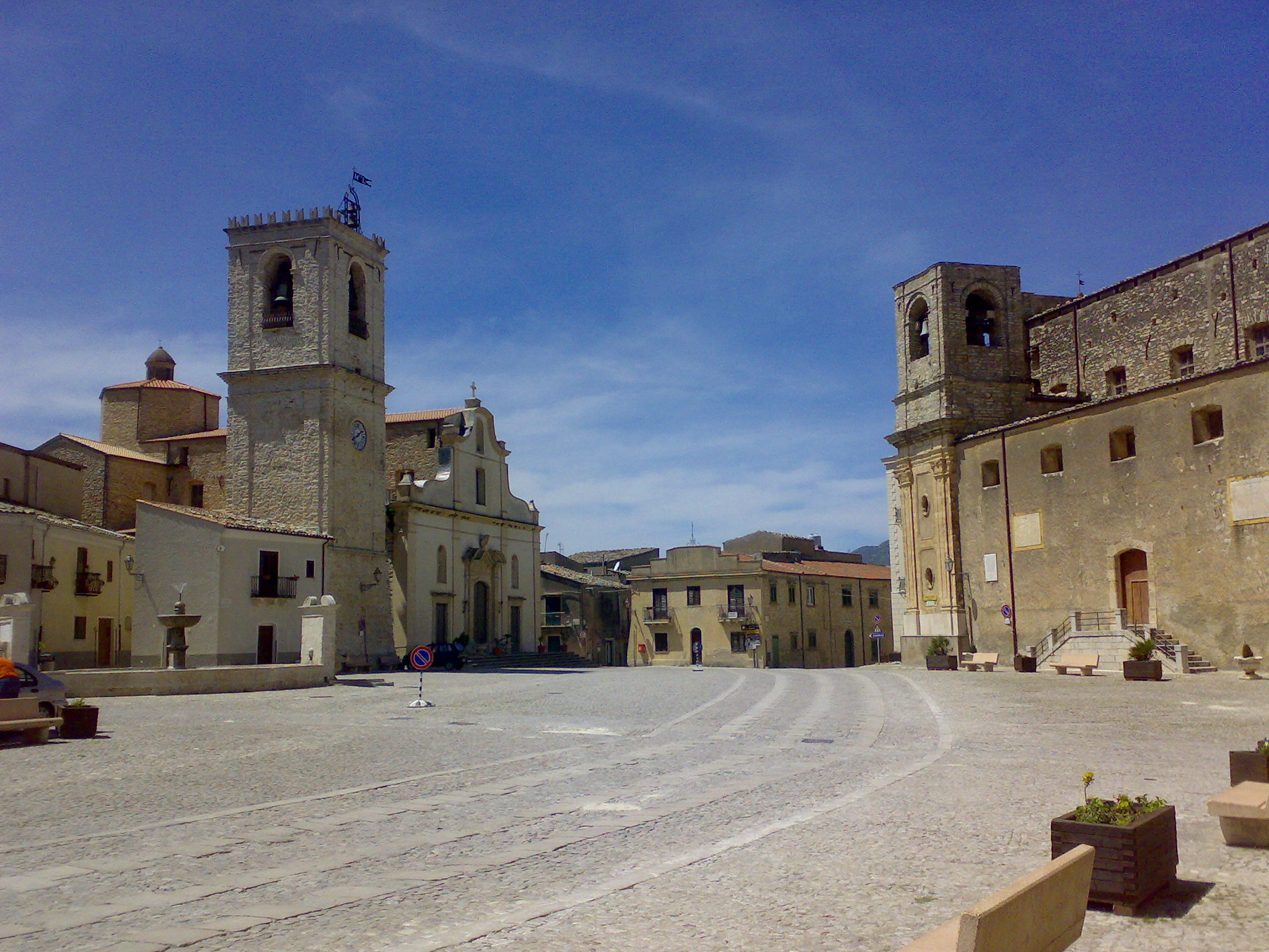 Piazza Umberto I in Palazzo Adriano, Sicily — main filming location of Nuovo Cinema Paradiso, one of the five historically Arbëreshë towns