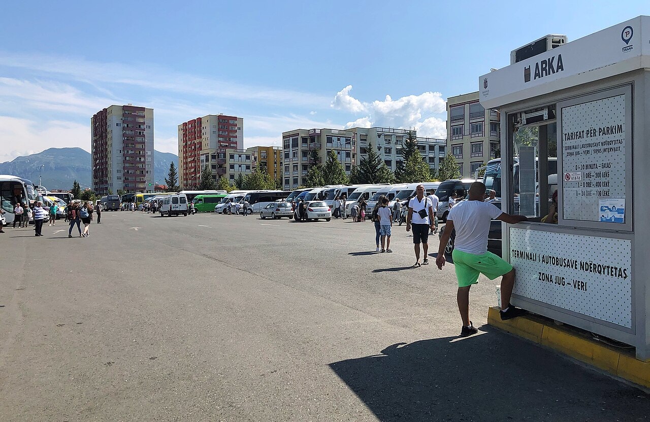 Tirana Regional Bus Terminal for southbound and northbound intercity buses